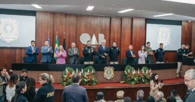 Governador Ronaldo Caiado prestigia posse de novo superintendente da PRF. Instituição colabora com o Estado na atuação em segurança pública (Foto: Hegon Corrêa)