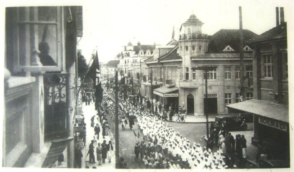 Imagem do prédio da Minancora na Rua do Príncipe em 1935 (Foto: Arquivo Histórico de Joinville)