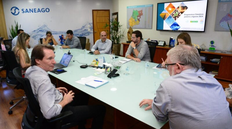 Representantes da Semad apresentaram à Saneago, na última quarta (28/02), dados hidrológicos e climáticos úteis para subsidiar o planejamento do próximo período de seca em Goiás (Foto: Semad)