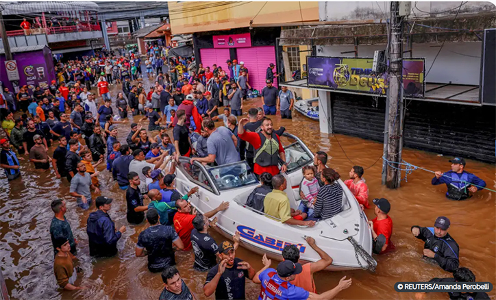 Dos 497 municípios gaúchos, 334 foram afetados pelas fortes chuvas, o que representa 67,2% das cidades do estado.
