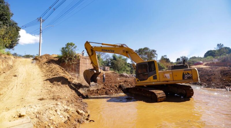 Obras da ponte que ligará Pacaembú e Novo Gama segue em rimo acelerado