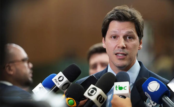 Daniel Vilela se reúne com governador do DF, Ibaneis Rocha, em Brasília, nesta quinta-feira (20/2) para discutir medidas para evitar o aumento da tarifa de ônibus no Entorno (Foto: Secom)