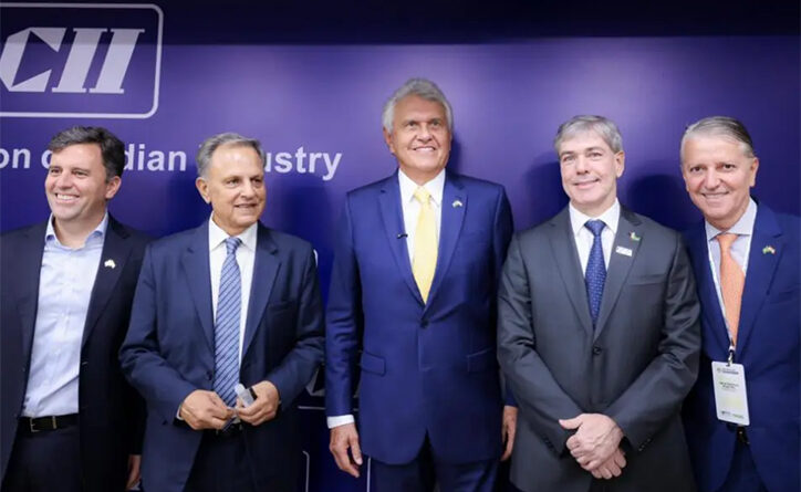 Comitiva goiana na Missão à Índia em reunião com a Confederação da Indústria Indiana (Foto: Júnior Guimarães)