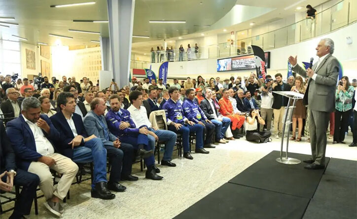 Governador Ronaldo Caiado durante anúncio da Pesca Esportiva 2025 em Goiás (Foto: André Saddi)