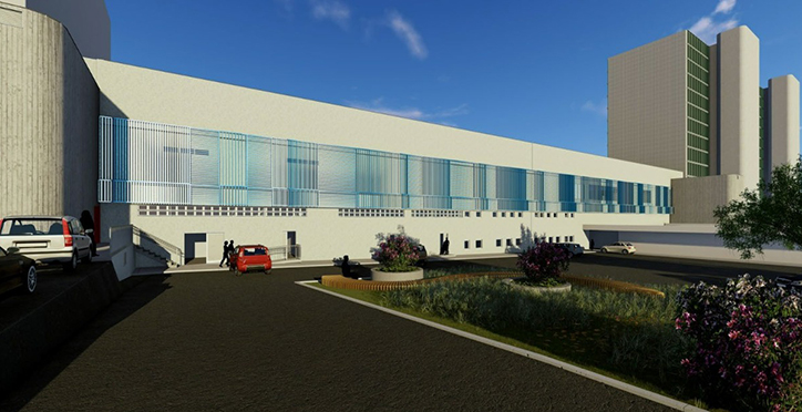 A nova estrutura do Hospital de Base será implantada no antigo bloco de ligação, atualmente desativado e anteriormente utilizado como área de depósito | Fotos: Divulgação/IgesDF