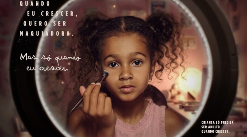 Imagem de criança produzida para a campanha publicitária (Foto: Secom)