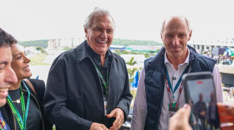Caiado destaca a preparação de Goiás para sediar a etapa da MotoGP 2026, durante GP de Fórmula 1, em São Paulo Legenda (Foto: Hegon Corrêa)