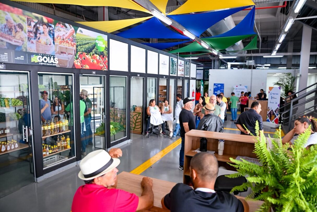 Caiado e Gracinha inauguram primeiro Mercadão Goiano de Águas Lindas. Estrutura possui 300 empreendedores e conta com serviços do Vapt Vupt e da Defensoria Pública (Foto: Rômullo Carvalho e André Saddi)