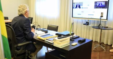 Caiado apresenta resultados da política de segurança pública de Goiás durante participação por videoconferência no 14º Consud (Foto: André Saddi)