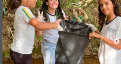 Estudantes da Escola Municipal Santa Rita participam de ação de preservação na nascente Tictak