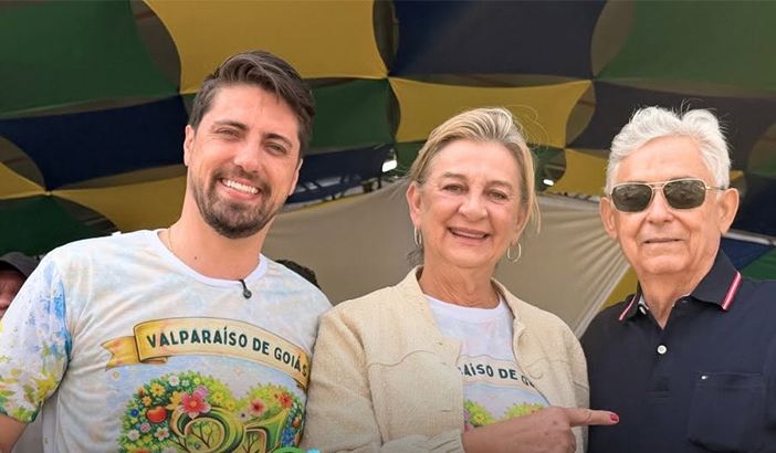 Deputada Drª Zeli ao lado do prefeito Marcus Vinicius e do primeiro prefeito de Valparaíso, Marcus Vinicius e do primeiro prefeito de Valparaíso, José Valdécio Pessoa