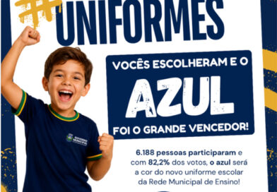 Comunidade escolhe azul como nova cor do uniforme da Rede Municipal de Ensino