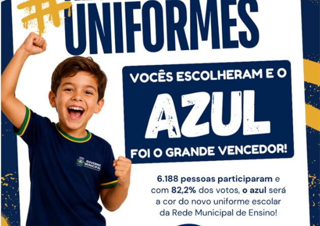 Comunidade escolhe azul como nova cor do uniforme da Rede Municipal de Ensino