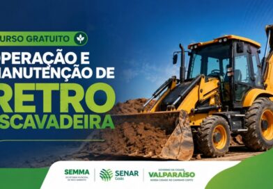 Valparaíso oferece curso Gratuito de Operaão e Manutenção de Retroescavadeira