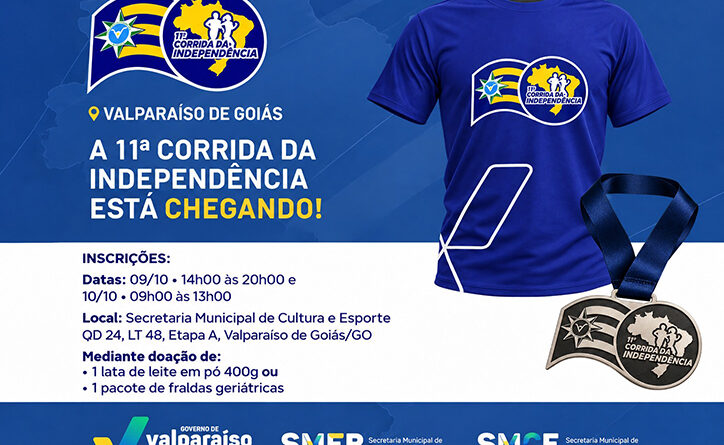 Inscrições para a 11ª CORRIDA DA INDEPENDÊNCIA começam nesta sexta-feira
